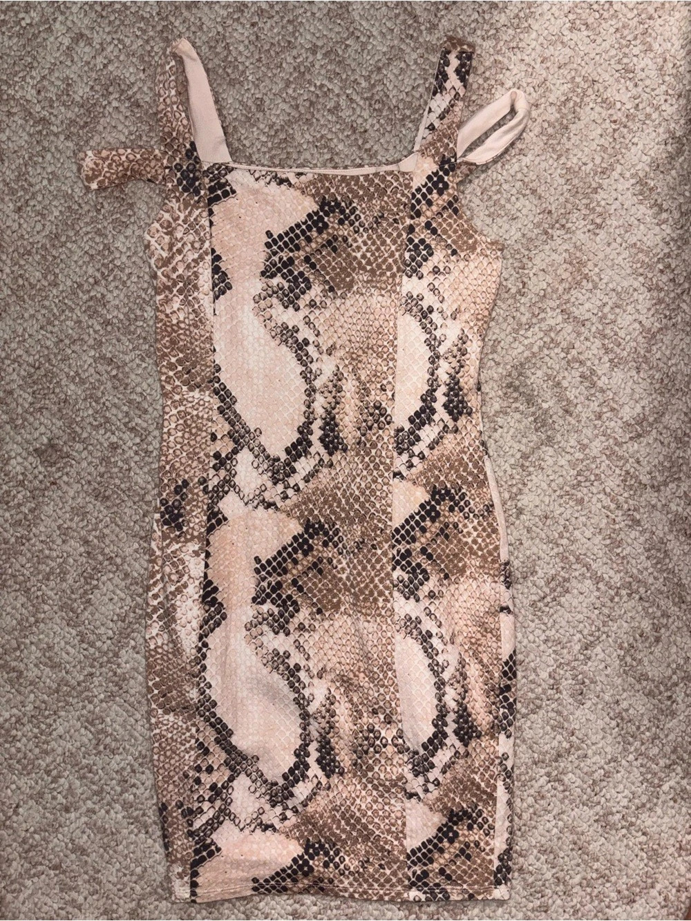 Guess Animal Print Midi Dress in Pink & Brown Size S
